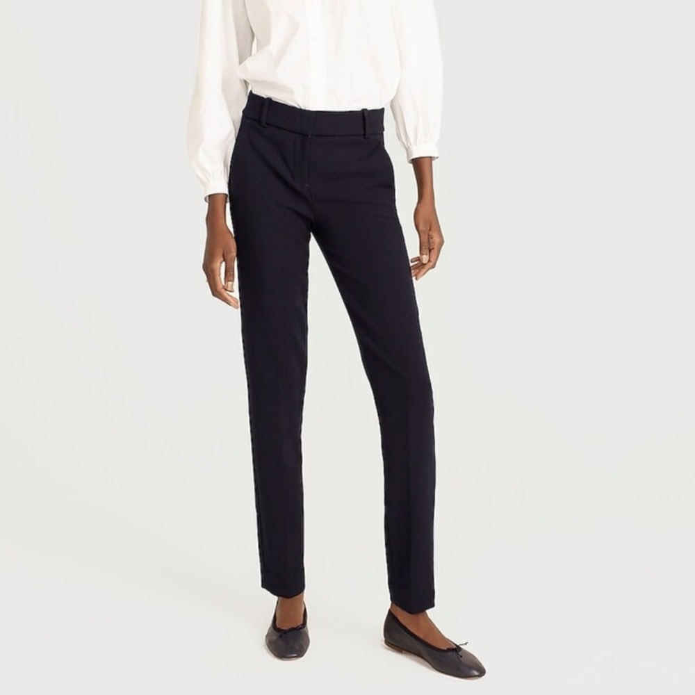 J Crew Full Length Straight Leg Trouser / Black / Size P00